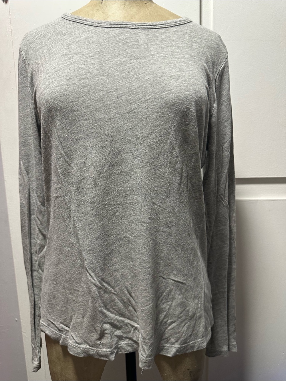 Organic John Patrick Gray Long-Sleeve Women's Tee. Sz. L